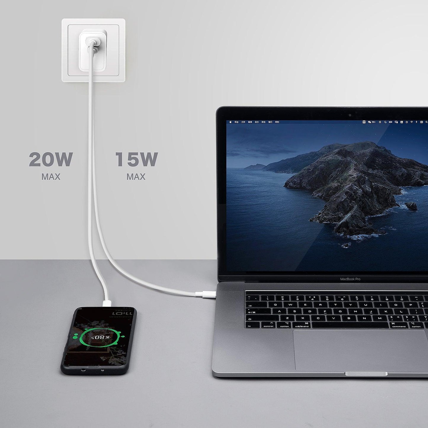 Adaptateur de charge mural à double port - USB A et Type C