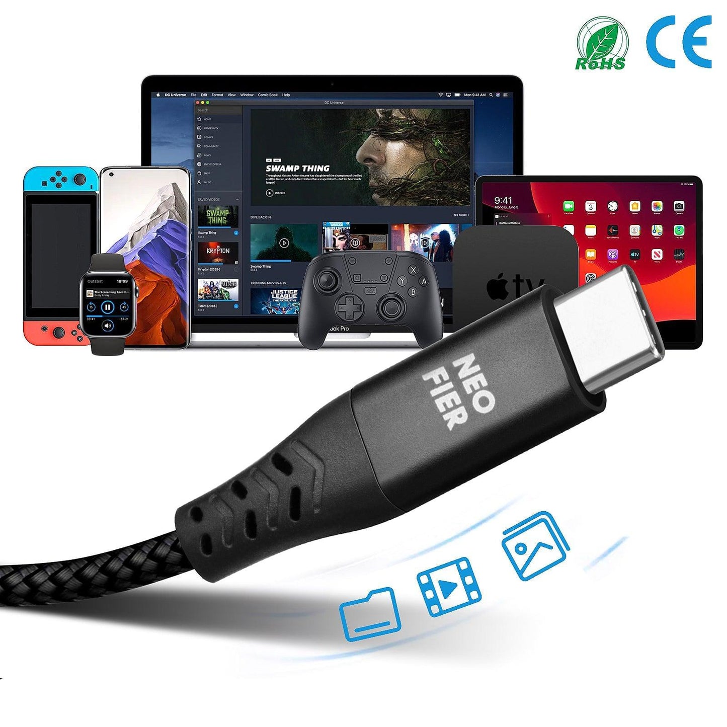 USB-A to USB-C - Braided Cable