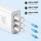 3 Port Wall Charging Adapter - Type C and USB A