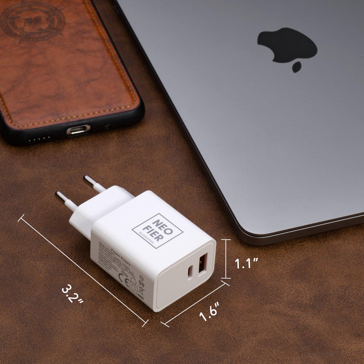 Dual Port Wall Charging Adapter - USB A and Type C