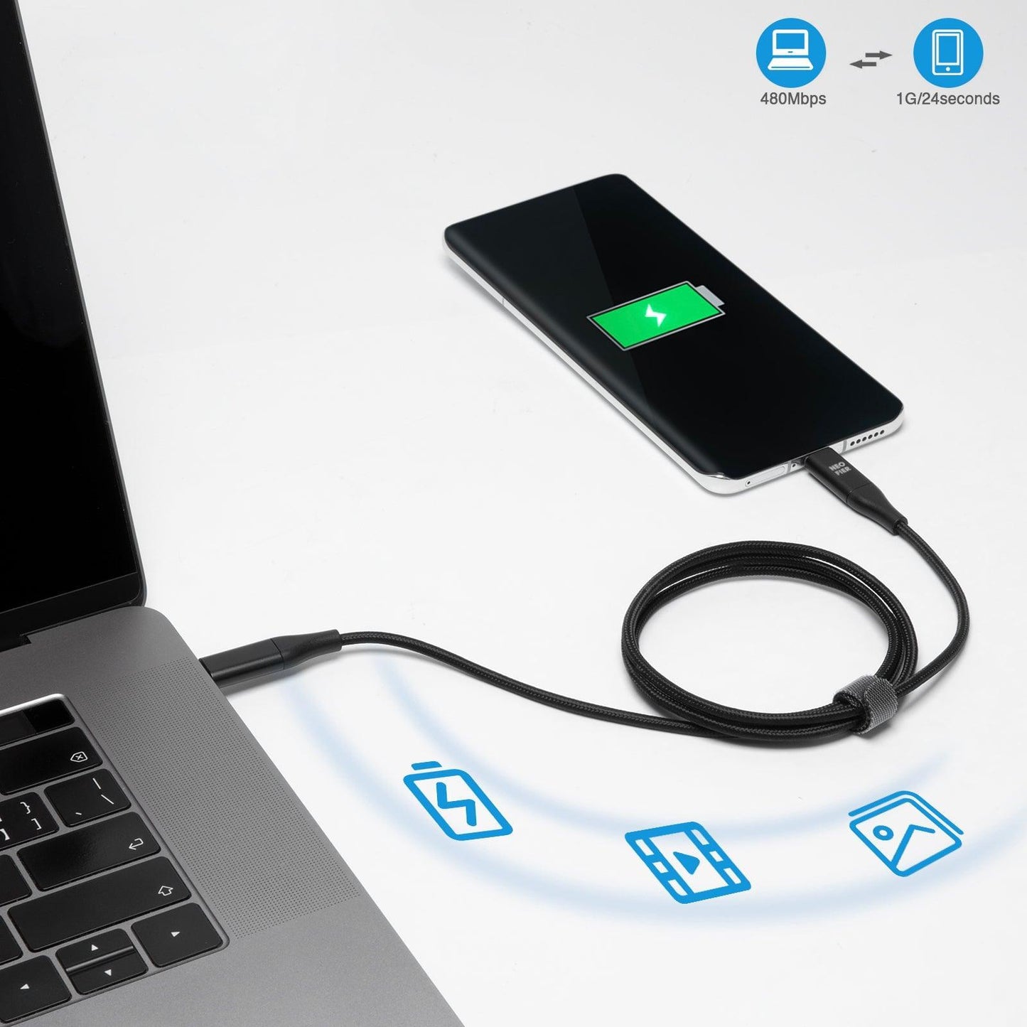 Typ C auf Typ C – geflochtenes USB-Kabel